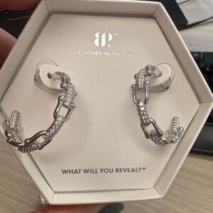 Bomb Party CZ Sparkling rhodium April 2025 Hoop Earrings